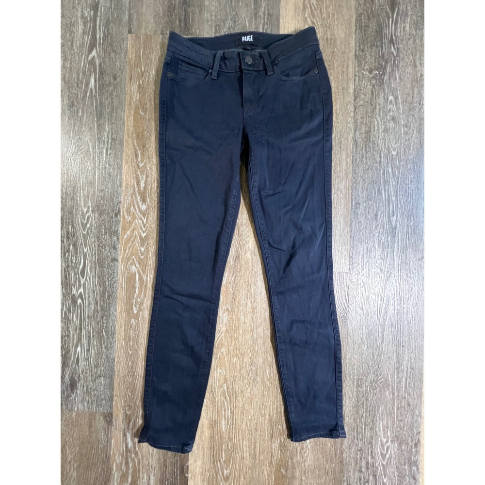 Paige Verdugo Ankle Jeans Womens 27 Navy Blue Skinny Mid Rise Stretch Denim